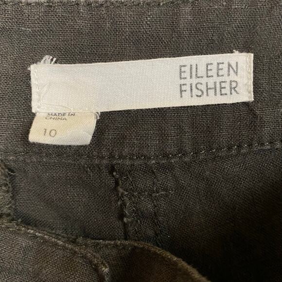 Eileen Fisher Olive Green Crop Cargo Pants Size 10 - Picture 6 of 6